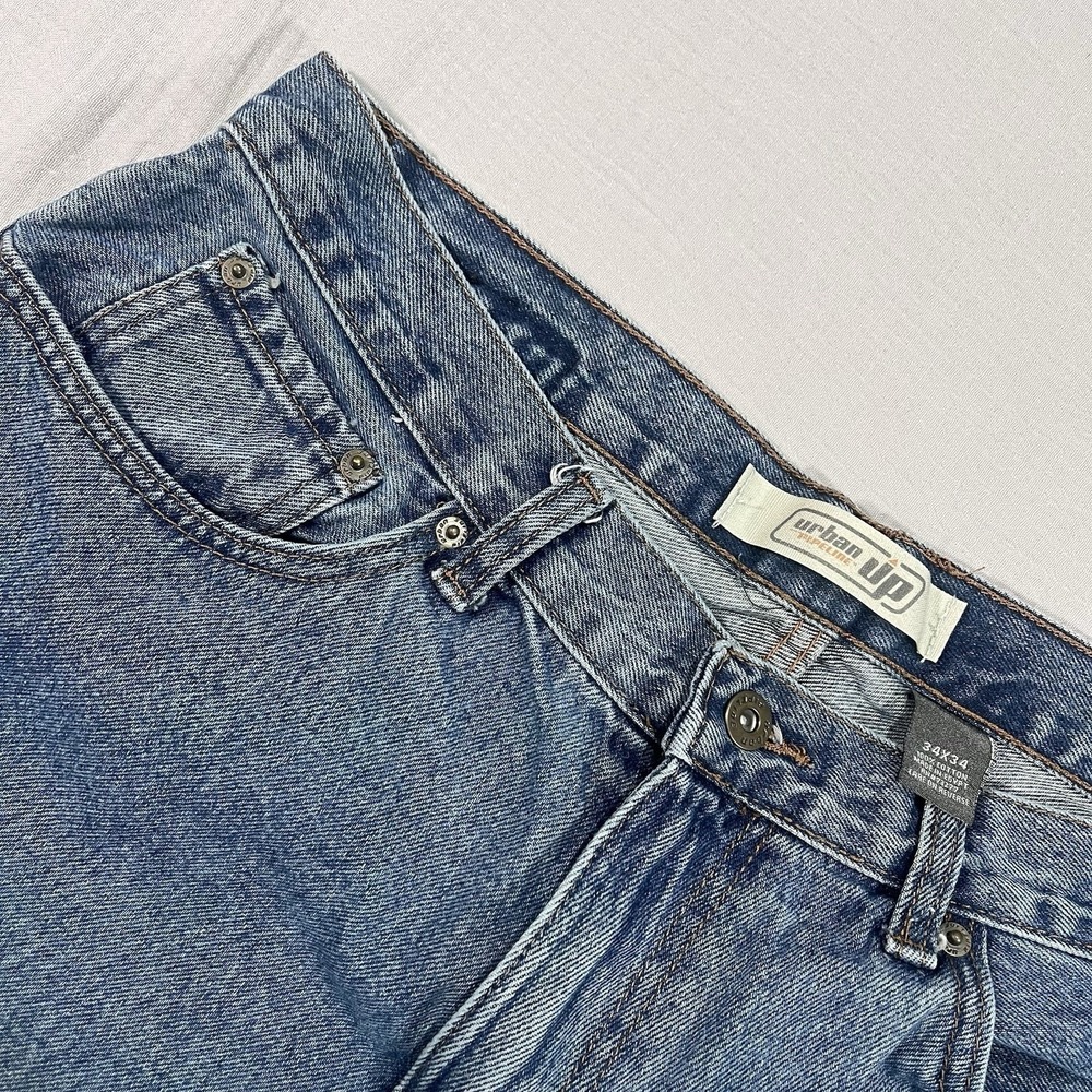 Y2K Urban Pipeline Jeans 34x34 (32x33) Men 2000s 00s Baggy Wide Relaxed Straight